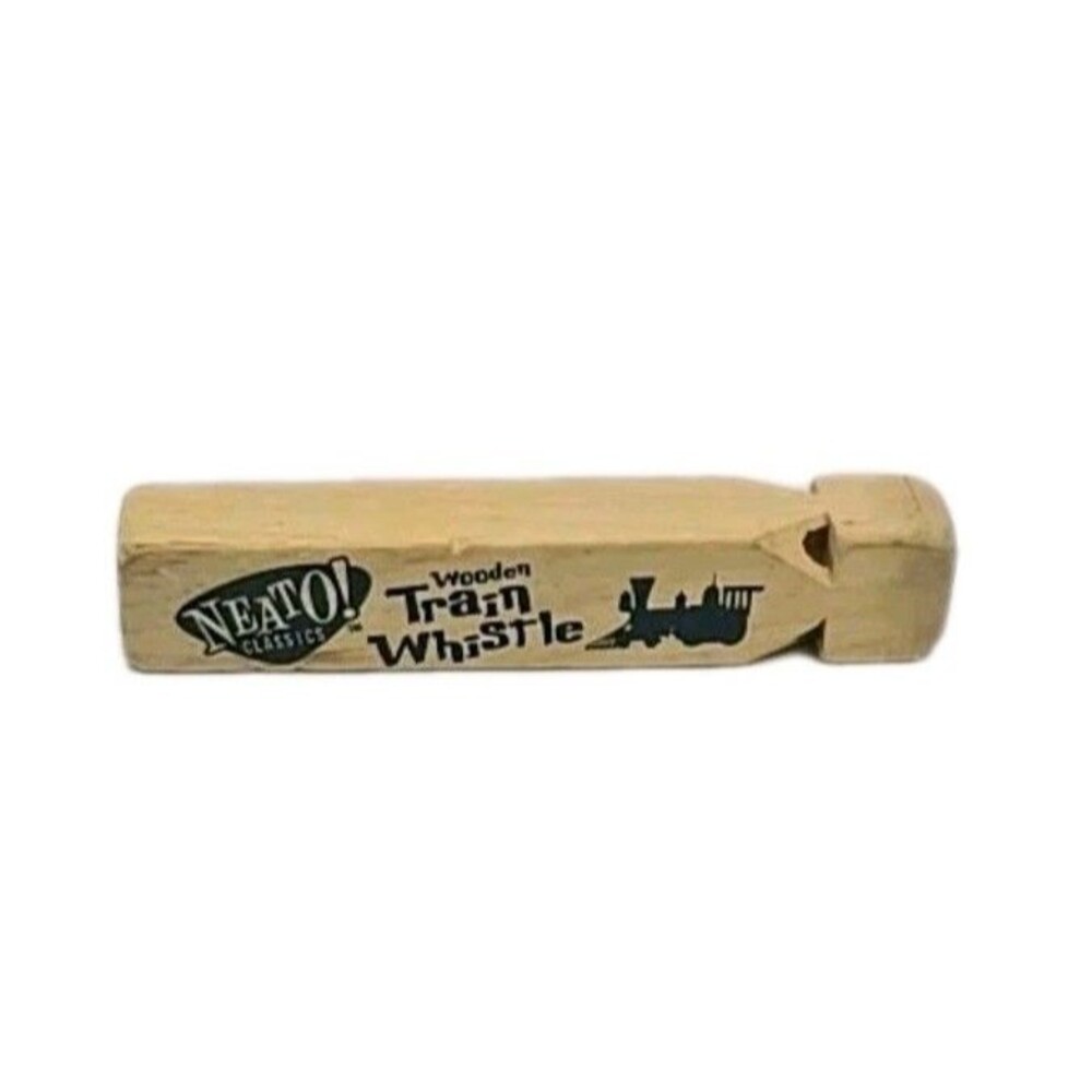 Toysmith Neato Classics Wooden TRAIN Whistle Toot Sound Locomotive Engine Toy